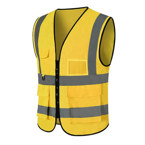 Gilet de sécurité réfléchissant en tissu tricoté haute visibilité le plus célèbre avec plusieurs poches, protection de visibilité améliorée, gilet de sécurité - Product Image 1