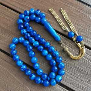 Tasbih Alami Gaya Religius Muslim, Butir Doa Kehribar, Terbuat Dari Resin ALLIANCE CRAFT AC-NAA160