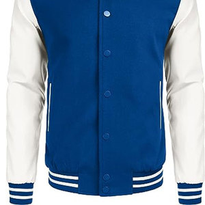Customized High Varsity Jacket Unique Stylish Satin Bomber Wool Body Leather <b>Arms</b> Solid Color Letterman Baseball Design Winter - Product Image 2