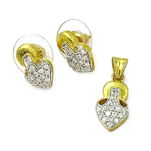 Ensemble de boucles d'oreilles et de pendentif en cristal plaqué or de luxe, bijoux fins pour femmes avec perle en acier inoxydable et cuivre, cadeau - Product Image 3