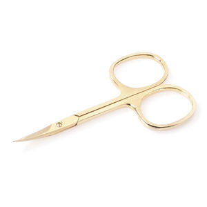 Tijeras de Manicura Sostenibles con Hoja Curva Chapada en Oro, Afiladas para Recortar Uñas y Cejas, para Diestros, Duraderas, para Cutículas, Uñas de los Dedos y de los Pies - Product Image 1