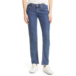 Jeans Slim Fit da Donna Rag Bone Modello Lily Stile Semplice a Gamba Larga Vita Bassa con Bottoni Lavabili Traspiranti in Denim Elasticizzato Taglia 24 - Product Image 1