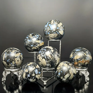 Bola de cristal natural al por mayor, piedra energética curativa, esfera azul QueSera Llanite para decoración del hogar y regalo mineral - Product Image 2