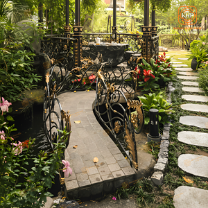 Gazebo de jardin en fer forgé KHP, pavillon en verre, haute qualité, galvanisé, accroche-regard, fabriqué au Vietnam. - Product Image 5