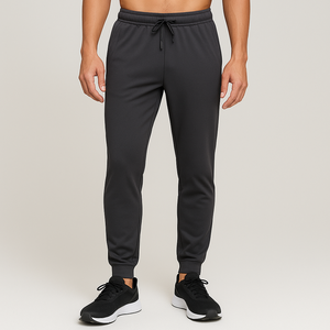 Pantalon de gym athlétique conique pour hommes Style vêtements d'entraînement fermeture à cordon de serrage sport pantalons décontractés conception Simple côté 2 poches - Product Image 5