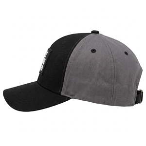 Gorra de Béisbol Personalizada de Seis Paneles con Visera Curva en Negro y Gris, con Parche de Goma y Cierre de Hebilla Metálica Ajustable, OEM ODM - Product Image 2