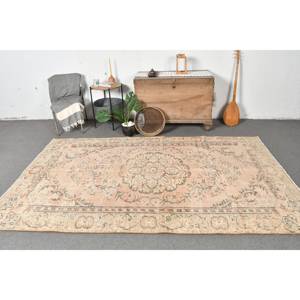 Tapis Turc Vintage Beige Vert 5.3 X 9ft Classique Grande Surface Laine Peluche Pile Hauteur Rectangulaire Couloir Motif Latex pour Chambres - Product Image 1