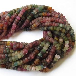 กำไลกลมทำด้วยมือมาใหม่พร้อมลูกปัดหินทัวร์มาลีนหลากสีขัดเงาผิวเรียบ - Product Image 1