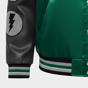 Chaqueta Universitaria Bordada en Chenilla Personalizada al por Mayor para Hombre, Chaquetas de Invierno de Satén de Alta Calidad y Bajo MOQ - Product Image 3