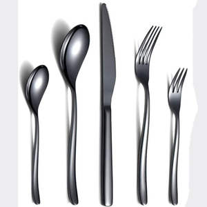 Couverts de luxe en acier inoxydable avec poignées en bois légères de style américain Ensemble de 4 pièces argenté - Product Image 2