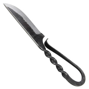 Cuchillo vikingo de acero al carbono hecho a mano con mango de forja manual y Funda de cuero fino, cuchillos vikingos de caza medieval - Product Image 3