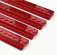 HaloOne – Nouvelle collection de supports de mahjong américains de luxe en acrylique transparent avec feuille d'or rouge, 4 pièces, bords droits, collection de designer haut de gamme