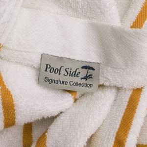 ผ้าขนหนูผ้าฝ้าย-โพลีเอสเตอร์ทอจากฝ้ายโพลีเอสเตอร์ผ้าคอตตอนลายขวางดีไซน์ระบายความร้อนแห้งเร็วเป็นมิตรกับสิ่งแวดล้อมสีเหลือง MOQ ต่ำ - Product Image 5