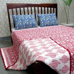 Nouvelle tendance indienne traditionnelle main bloc imprimé coton biologique Voile Dohar reine taille lit couvertures doux doux approvisionnement en vrac - Product Image 4