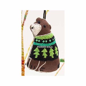 Fabric Material Zari Embroidery Christmas <b>Tree</b> <b>Ornament</b> Customize Shape Multi Color With Beaded Work Used For Christmas Decorate - Product Image 1