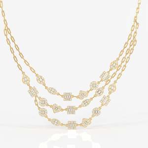 Valencia Moissanite Diamond Choker Elegant Sterling Silver <b>Necklace</b> - Product Image 1