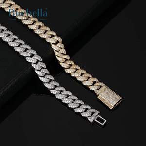 10mm Iced Out White Gold Plated 925 <b>Sterling</b> <b>Silver</b> Micro Paved Miami Cuban Link <b>Bracelet</b> <b>for</b> <b>Men</b> Moissanite <b>Bracelets</b> & Bangles - Product Image 3