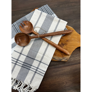 Juego de cubiertos de madera Producto de Venta caliente Juego de cubiertos de primera calidad Juego de utensilios de cocina de madera Cuchara y tenedor hechos a mano Precio bajo - Product Image 1