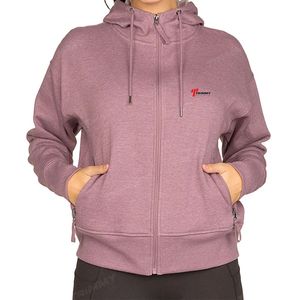 Sweat à capuche zippé pour femme, personnalisé, de haute qualité, hiver, 100% coton, couleur unie, French Terry, avec logo sur le devant, fabriqué au Pakistan - Product Image 4