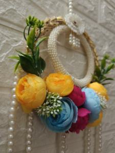 Ensemble de 2 pendentifs muraux floraux pivoine faits à la main Diwali Decor Floral Latkan Valance Dreamcatcher pour la décoration de la maison de mariage - Product Image 6