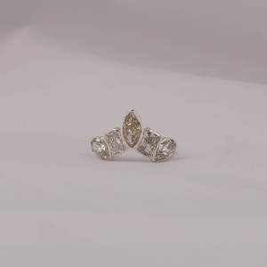 Five Stone Marquise, Radiant and Pear Cut Lab Grown Diamond Unique Birthday/Anniversary Gift Ring in 18kt <b>Solid</b> Gold New Design - Product Image 1