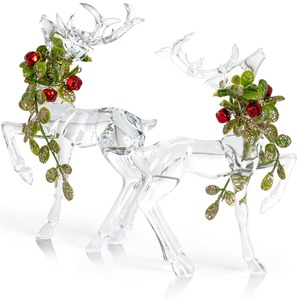 Statue décorative de renne en verre avec accents scintillants, parfaite pour la table de Noël festive et l'utilisation de cadeaux, légère - Product Image 5