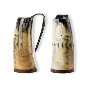 Mug en corne de buffle de qualité supérieure, nouveaux artisanats, vaisselle haut de gamme, mugs en corne viking incurvés indiens avec poignée - Product Image 5