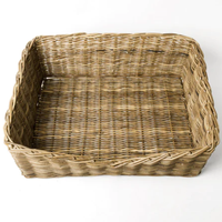 Fábrica atacado natural lindo rattan rectangular cão cesta mais altos padrões handwicker cama para animal de estimação do Vietnã