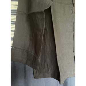 <b>Black</b> Asymmetrical Lace <b>Linen</b> Satin <b>Shirt</b> Woven Cotton Tank Top with Woven Style Print Loose Fit XL L Sizes for Summer Parties - Product Image 2