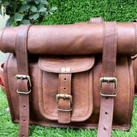 ENSEMBLE de sac de vélo de moto de selle de rouleau vintage en cuir