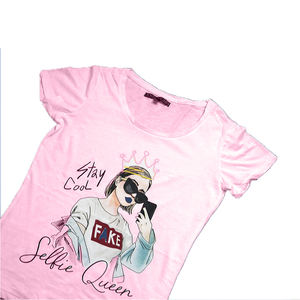 T-shirt pour femme de qualité supérieure, confortable, coupe classique, écologique, 100% coton, anti-boulochage, broderie personnalisable, décharge - Product Image 2