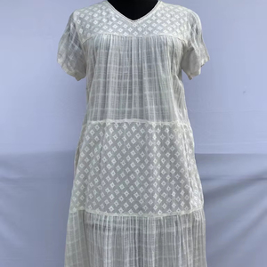 2025 verano francés dulce estampado silueta recta manga larga cintura Natural personalizado alta calidad mujer medio Midi Suelto - Product Image 1