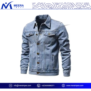 Custom <b>Men</b> <b>Denim</b> <b>Jacket</b> with Embroidered Logo Classic Blue Jean <b>Jacket</b> for Streetwear, Team, Promotional or Casual Branding Use - Product Image 2