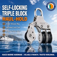 Câble métallique marin en acier inoxydable 316, 6 mm, bloc de navigation à roulement à billes, poulie triple pivotante en nylon, accessoires de quincaillerie pour yacht et bateau