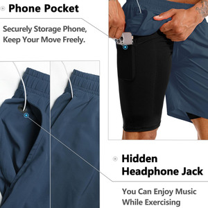 2025 gros Gym hommes Fitness entraînement respirant séchage rapide sport course Shorts avec poche intérieure Compression Shorts pour hommes - Product Image 5