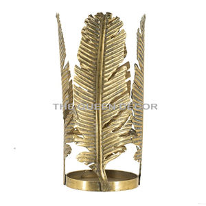 Portavelas dorado increíble hecho a mano con vidrio perfecto para un elegante salón dormitorio y comedor - Product Image 6