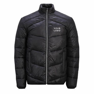 Movatextile เสื้อโค้ทกันลมมีซิปคอตั้งมีกระเป๋ามีปกเสื้อแจ็คเก็ตทรงพองแบบลำลองสำหรับผู้ชาย - Product Image 1