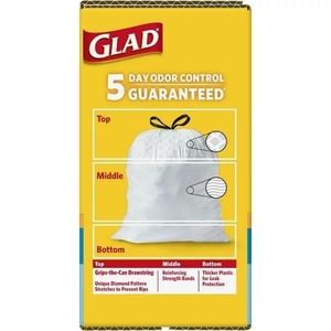 Glad ForceFlex 13 Gal Tall Kitchen Drawstring Trash Bags 110 Count Fresh Clean Plastic Vacuum Bags for <b>Garbage</b> Packaging - Product Image 1