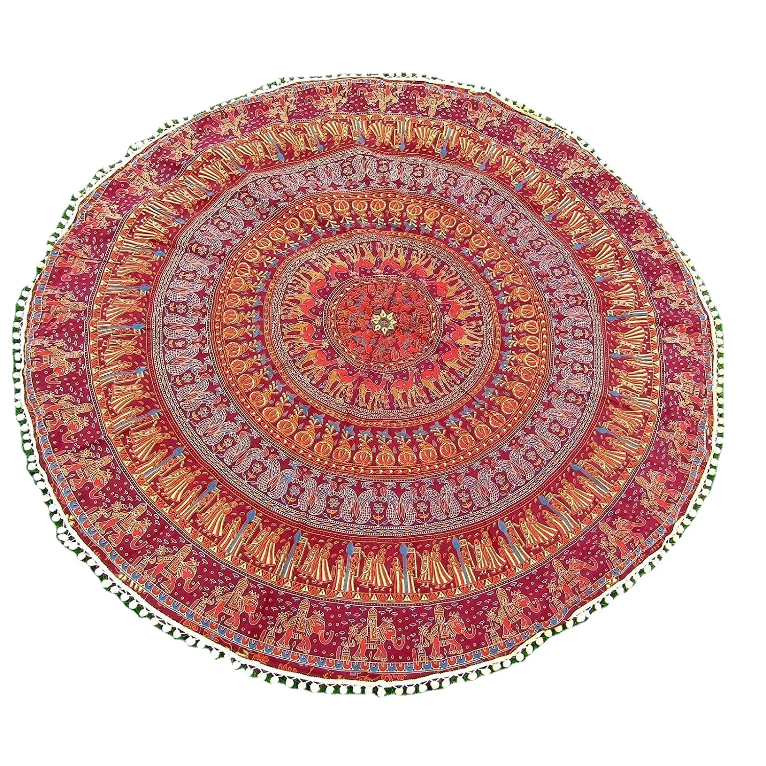 Indian Mandala Round Tapestry Beach Throw Yoga Mat Table Cover blanket, roundie mandala throw beach towels wholesale