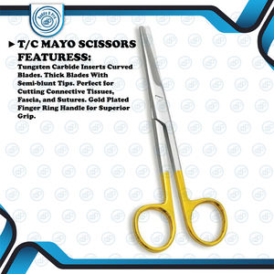 DADDY D PRO TC Mayo Tijeras 6 "Punta de carburo de tungsteno Mayo Tijera Instrumentos médicos curvos/Rectos CE ISO APROBADO - Product Image 2