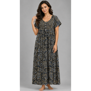 Chemise de nuit longue pour femme, douce et respirante, 100% rayonne pure, motif smoking - Product Image 6