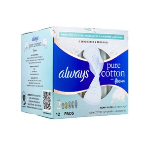 Almohadillas de algodón Always Pure con alas, tamaño 2, alta absorción, 72 unidades, en oferta, económicas, capa superior orgánica, precio al por mayor, nueva oferta - Product Image 6