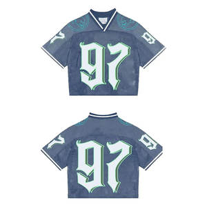 Maillot de football américain Retro Respirant Custom Boxy Fit Drop Shoulder Streetwear Graphic Vintage Sublimation Mesh Polyester - Product Image 1