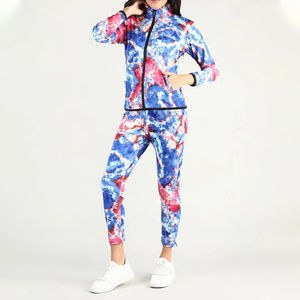 Conjunto de 2 piezas de sublimación para mujer al por mayor hecho a medida de alta calidad, jersey para mujer, ropa deportiva, chándal transpirable único informal - Product Image 3