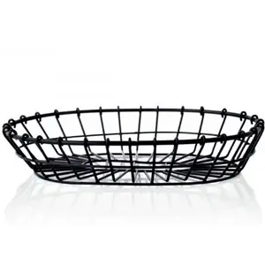 Hot Sale Kitchen Food Bread Basket Corner Iron Wire Handle Metal Stackable Fruit Storage Basket