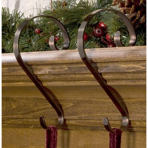 Set of 2 <b>Stocking</b> Holder Latest Design <b>Stocking</b> Scrolls Stock Hanger Metal Cooper Finished <b>Stocking</b> Hooks for Top Sale - Product Image 4