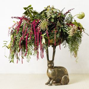 Bol à fleurs antique en aluminium massif de haute qualité, fait à la main, doré, pour restaurant/hôtel/décoration intérieure, taille et logo personnalisés - Product Image 2