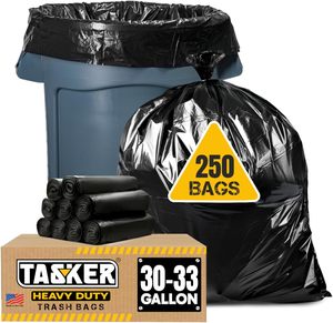ถุงขยะดำแบบหนาพิเศษ Tasker ขนาด 30-33 แกลลอน แพ็คคุ้มค่า 250 ใบ ถุงขยะความหนาแน่นสูง - Product Image 5