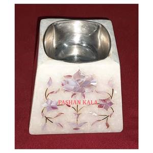 Forme carrée de marbre indien avec un magnifique travail fait à la main Incrustation d'os fonctionne Brûleur Bakhoor avec décoration de la maison Brûleur Bakhoor - Product Image 1