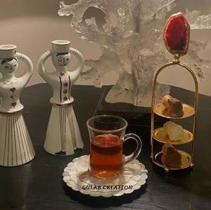 จานเสิร์ฟชาและกาแฟไข่มุกพร้อมจานรองแก้วทรงกลมที่เข้ากันชุดถาดแบบฝังหรูหราสำหรับใช้ในบ้านร้านกาแฟหรือเป็นของขวัญ - Product Image 2